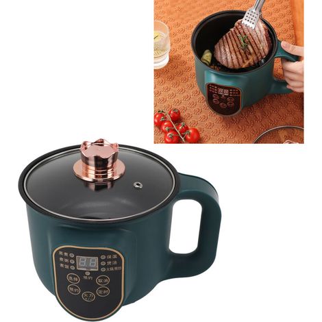 [Autocuiseur Électrique] Marmite 1.8L 600W Portable Timer - Cuisson Noodles, Soupes, Oatmeal (EU 220V)