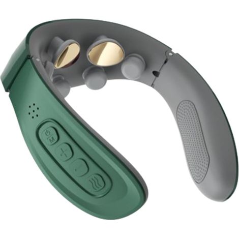 Masajeador cervical electromagnético con función de calor, masajeador de columna cervical, masajeador cervical eléctrico portátil, masajeador cervical inalámbrico (verde). (1/5)