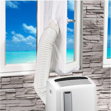 Tissu D’Étanchéité de Climatisation Portable, Tuyau de Climatiseur Mobile, Fenêtre Ouverte Tissu Polyester Isolant Étanche À La Pluie, Déflecteur Universel de Cadre de Fenêtre (Gris Argenté) (1/5)