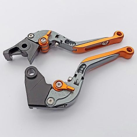 Convient aux motos Kawasaki ZZR600 ZX6R ZX636, poignée de klaxon télescopique anti-chute modifiée (gris orange) (1/5)