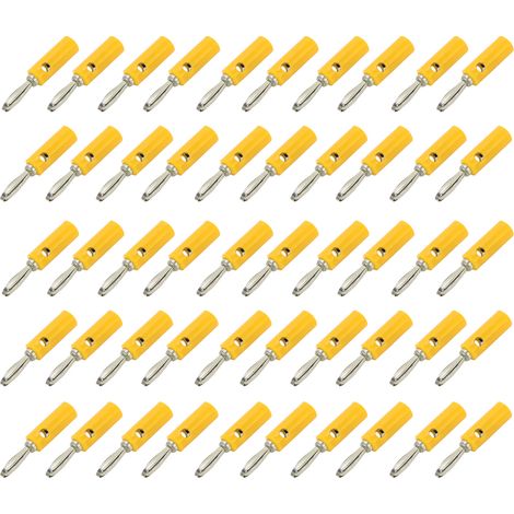 Fiche banane JT-002 4 mm, nouveau type, connecteur pour instrument pédagogique sans soudure, jaune