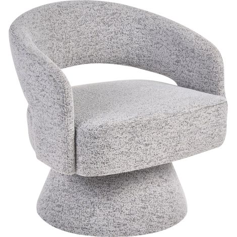 Poltrona in stile minimalista scandinavo imbottita in tessuto grigio Eidal