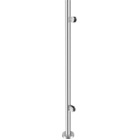 Stainless Steel End Post,110cm Stainless Steel Handrail,Stair Railing Post with Thickened Base and Thickened Rubber Pad for Balconies, Attics, Stairs, Swimming Pools, Courtyards, Terraces, Parks