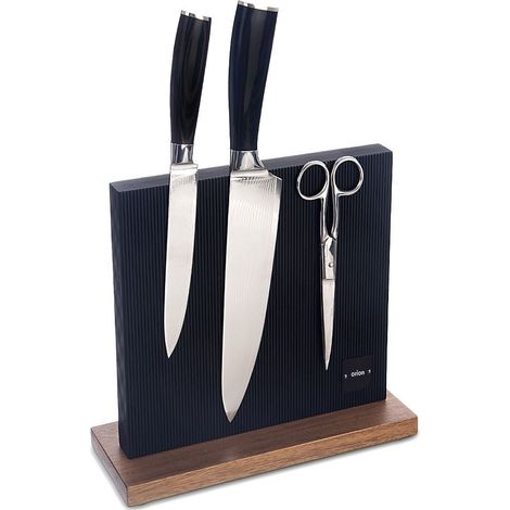 Porta cuchillos magnetico universal en madera de acacia para utensilios de cocina