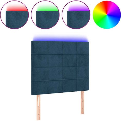 Maison Exclusive - Cabecero con luces LED terciopelo azul oscuro (1/5)
