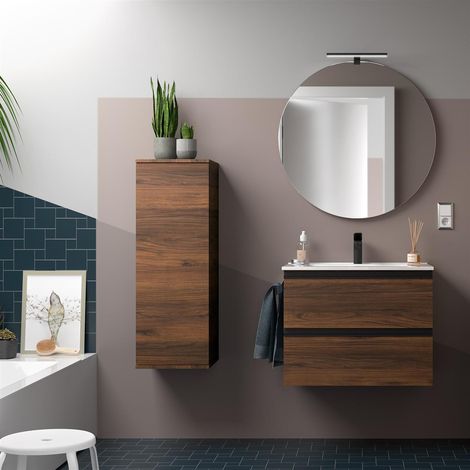 Armoire murale SPIRIT 600 2 tiroirs métalliques NOYER MAYA 598 x 540 x 450 mm (1/4)