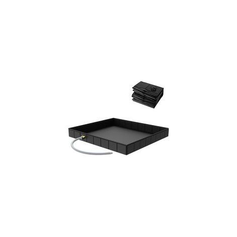 Base de douche flexible 104 x 104 x 13 cm avec évacuation – Plateforme de douche portable intérieure et extérieure, idéale pour le camping, la tente de douche ou l’abri extérieur (1/5)
