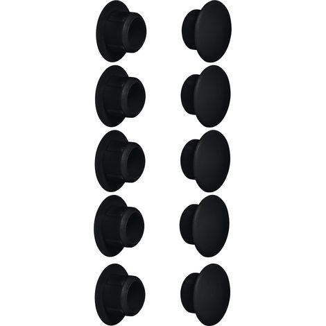 cyclingcolors 10x tappo chiusura plastica nero bianco grigio marrone mobili inserto cappuccio copriforo fori (Ø10mm/nero RAL 9005) (1/2)