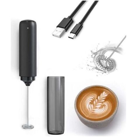 PA Mousseur à lait électrique, mini mousseur à lait rechargeable par USB, idéal pour le café/latte/cappuccino/chocolat chaud. (1/4)