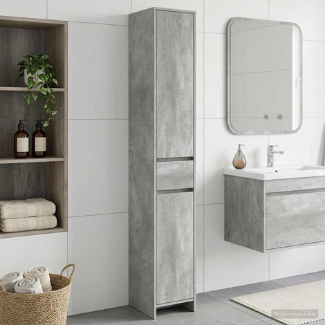 vidaXL Mobile da Bagno Grigio Cemento 30 x 33 x 190 cm