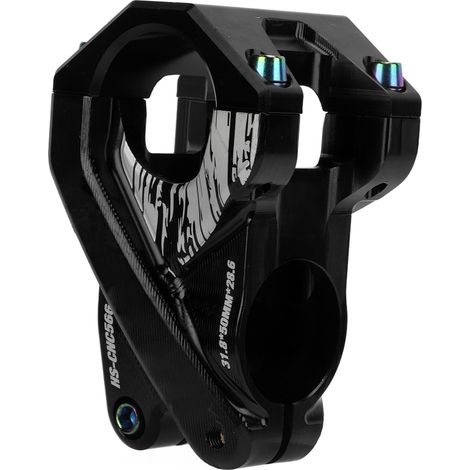 Kurzer Aluminium-Vorbau für Mountainbikes, 31,8 x 50 mm, kompatibel mit den meisten Fahrrädern, Farbe: Schwarz. (1/5)