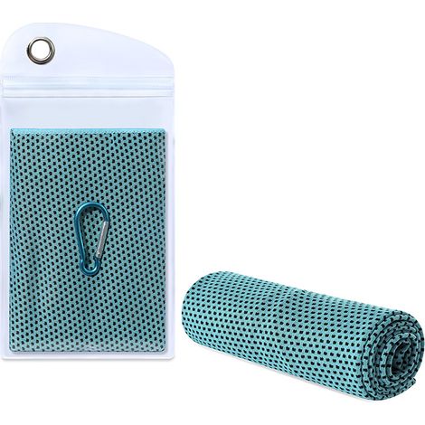 Serviette rafraîchissante instantanée pour sport et salle de sport, serviette absorbante anti-transpirante à séchage rapide avec poignée en silicone, 30 x 90 cm, pour course, fitness et gym (1/5)