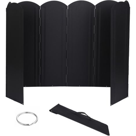 Pare-vent pour réchaud de camping 8 plaques pliable portable bouclier anti-vent extérieur avec sac de transport (1/5)