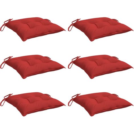 vidaXL Chair Cushions 6 pcs Red 40x40x7 cm Oxford Fabric