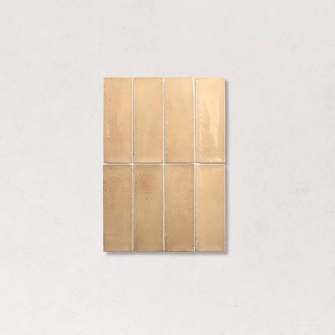 Carrelage Effet Zellige Jaune Beige MIYAKO Golden Ochre 5x15cm (1/4)