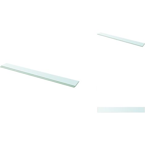 Panneaux d'étagère 2 pcs Verre Transparent 110x12 cm - Etagere Murale - Étagère Transparente - Étagère Verre Trempé - Décoration Murale - Rangement Mural (1/3)