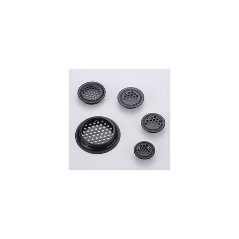 Lot de 20 grilles d'aération rondes en acier inoxydable pour camping-car/salle de bain/cuisine. etc. Noir 53 mm (1/3)