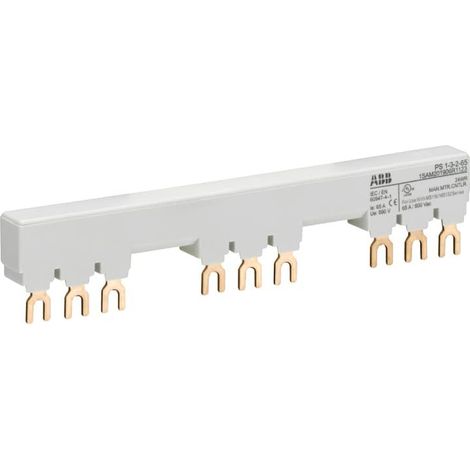 Peigne d'alimentation 65A Max pour 3 MS116-MS/MO132 avec 2 contacts auxilliaires 1SAM201906R1123 ABB H440077