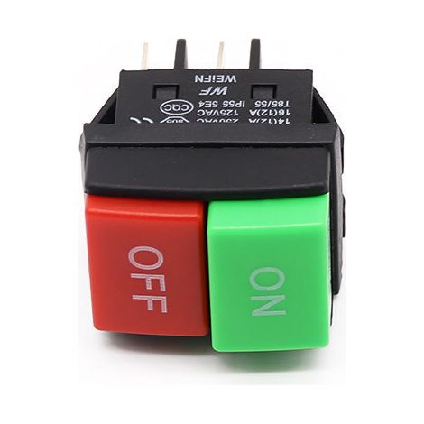 Boat-shaped latch switch WF03-C1 start/stop control button, dual-button red/green, 4-pin, 1 on, 1 off. (1/4)
