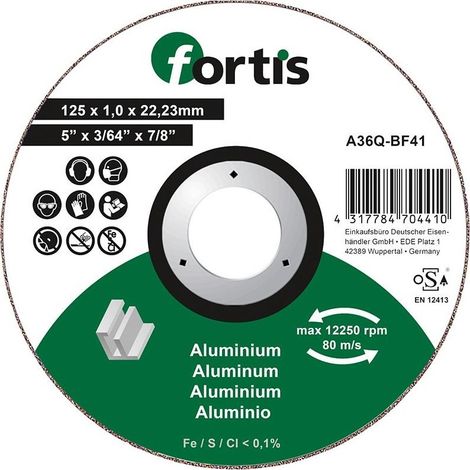 Taglio Disco Alu-Ne 125 X 10Mm Curvo Fortis