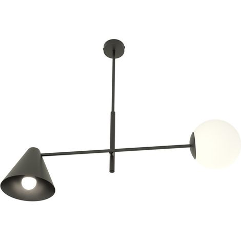Lampada a sospensione HERMES in acciaio nero opaco