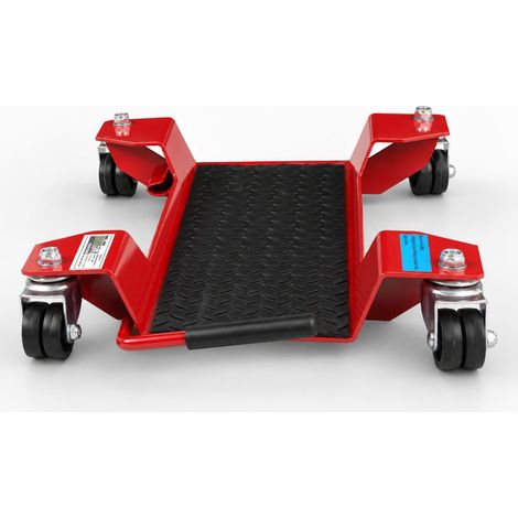 Rangierhilfe für Motorrad mit Ständer rot 54x19 cm Last bis 250kg Rollwagen Rangierplatte