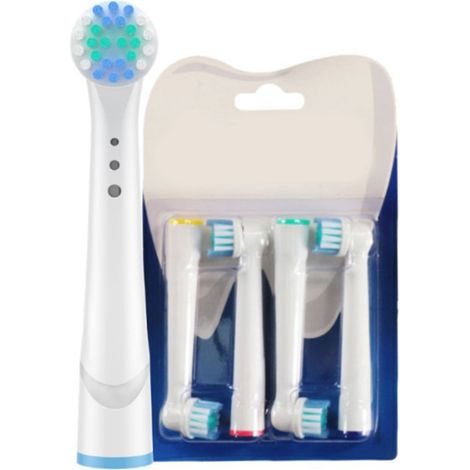 8 têtes de brosse à dents électriques souples, soin des gencives, remplacement rotatif nettoyage profond (1/5)