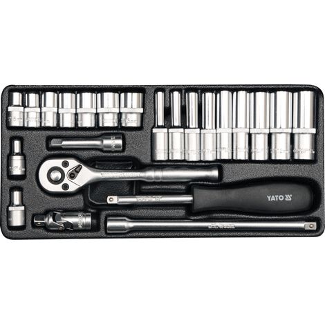 Set chiavi a bussola Toya 23 pezzi acciaio argento (1/4)