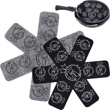 Separadores protectores de fieltro para sartenes de 24/32 cm, 2 unidades.