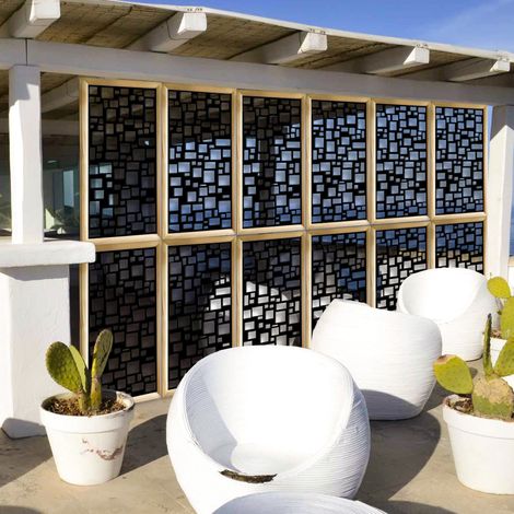 RANDOM - Moduli Decorativi in Legno e PVC - Colore: nero - Misura: 73x148 cm