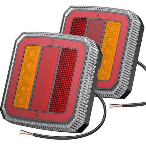 Feux arrière de remorque à fixation magnétique Justech 12-30 V, feu stop étanche IP65, pour remorque, camion, caravane - JXLGV (1/4)