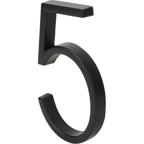 Numéro de maison en alliage de zinc antirouille, facile à lire, pour porte de maison ou de bureau, numéro 5 (1/5)