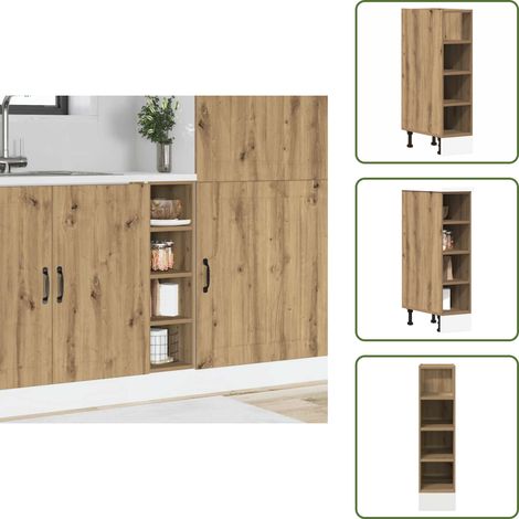 Armadio in truciolato - vidaXL Armadio Inferiore “Riga” Rovere Artigianale 20x44,5x81,5 cm - Armadio in legno