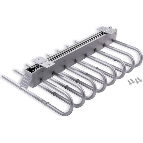 EMUCA Porte-pantalons extractible Keeper pour montage côté droit finition gris métallisé
