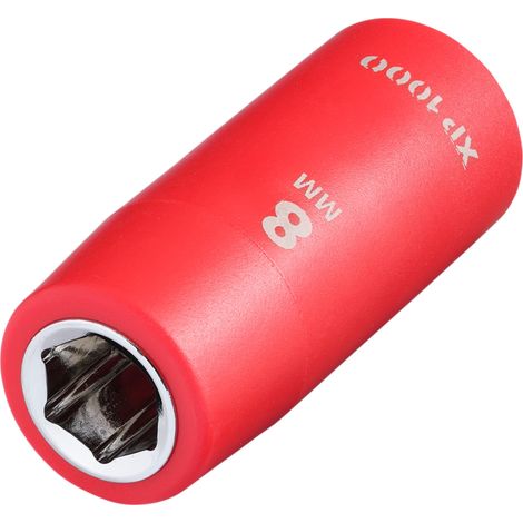 Draper 18752 XP1000 VDE Socket, 1/4"" Sq. Dr., 8mm