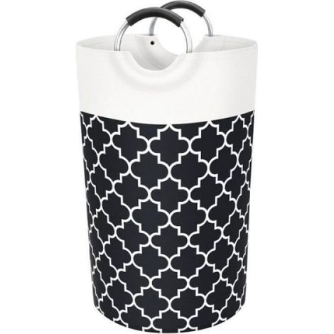 Panier De Rangement - 82 L - Tissu Noir Avec Revêtement PE - Pliable Avec 2 Poignées - 1 Pièce (1/4)