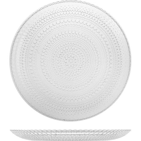Plato llano Venere de vidrio transparente - Ø 28 cm