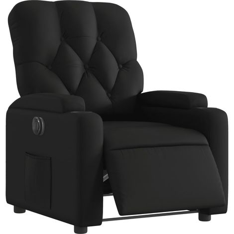 Poltrona relax TV con comodissima funzione reclinabile elettrica in PVC nero DEC028477