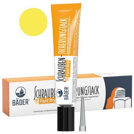 Vernis de sécurité pour vis Fast Dry 20 ml Tube jaune (Par 12) (1/4)