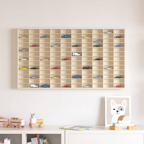 Wanddisplay-Case mit Regal Beige 98 x 4,5 x 55 cm Holzwerkstoff