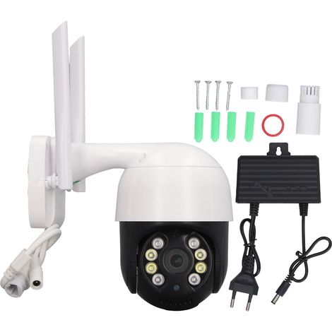 Caméra de Sécurité Extérieure WiFi 1080P avec Projecteur, Détection IA, Vision Nocturne Couleur, Alarme, 100‑240V EU Plug (1/5)