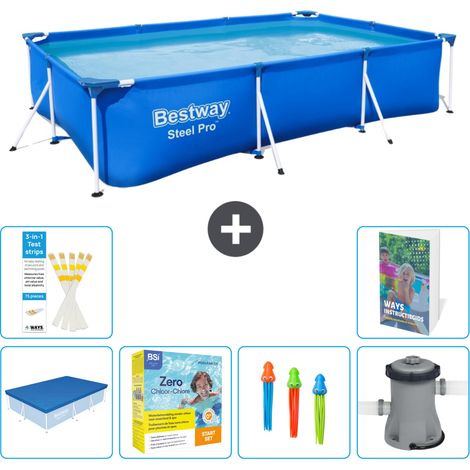 Bestway Piscina Bestway Steel Pro Rectangular - 300x201x66 cm - 7-piezas S57 (1/5)