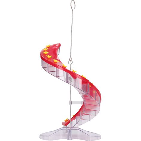 Kolibri-Futterspender, leicht zu reinigen, mit Befüllung von oben, spiralförmiger Kunststoff-Futterspender zur Gartendekoration, einseitige Spirale. (1/5)
