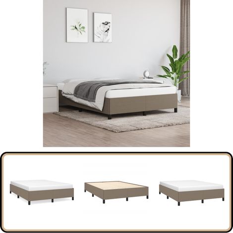 Cadre de lit sans matelas taupe 140x190 cm tissu - Cadre De Lit - Lit Double - Literie - Meuble Chambre - Sommier Tapissier