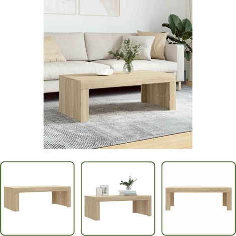 Wohnzimmertisch Holz -  Couchtisch Sonoma-Eiche 102x50x36 cm Holzwerkstoff (1/5)