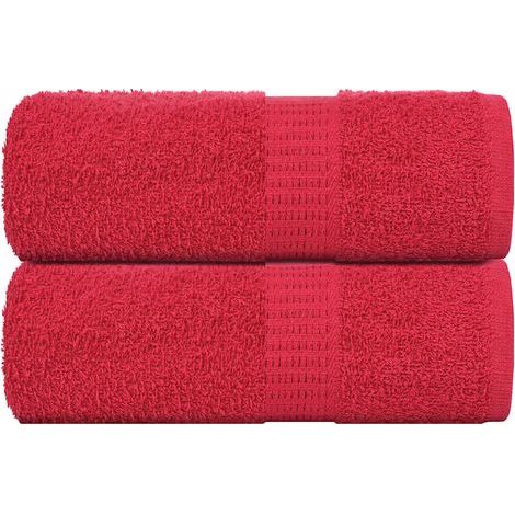 Gants de toilette FROGN, lot de 2, rouges, 30 x 30 cm, 360 g/m² (1/5)