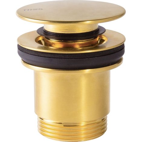 Bonde de vidage clic-clac Simple-Rapid pour lavabo Or Mat 24K - TRES 24284010OM