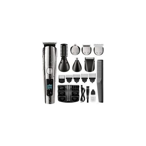 Tondeuse barbe sans fil étanche – Kit de toilettage tout-en-un avec 6 têtes de coupe – Lame acier inoxydable – Rechargeable USB (1/5)