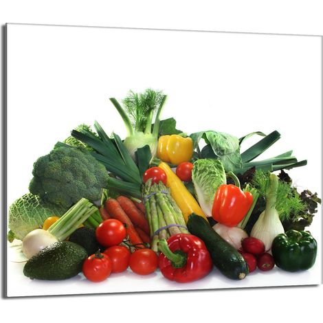 Placa protectora de vidrio para estufa 60x52 Verduras (1/5)
