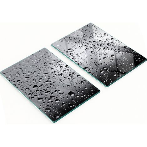 Tablas de cocina de vidrio duraderas y elegantes con diseño de gotas de agua, 2 x 40 x 52 cm. (1/5)